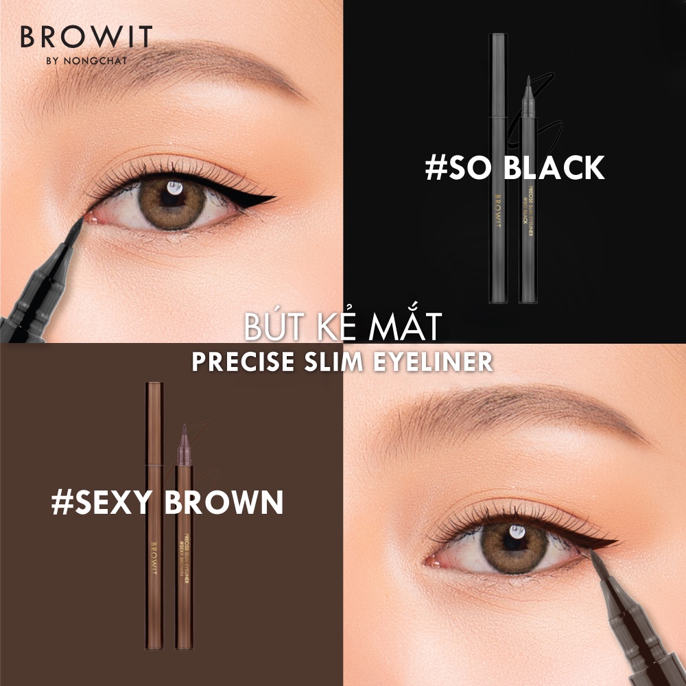 Bút kẻ mắt Browit Precise Slim Eyeliner #So Black 0.6ml