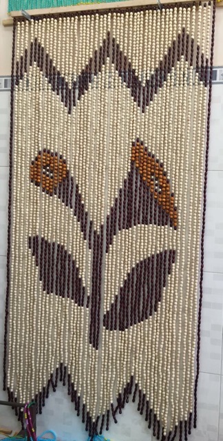 MÀN RÈM HẠT GỖ DẦY TREO CỬA