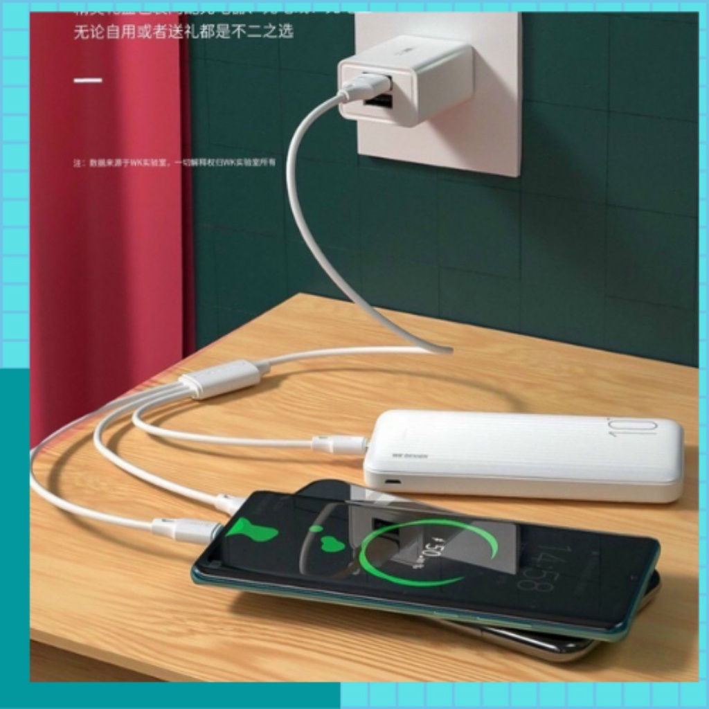 Pin dự phòng - Bộ sạc dự phòng combo 3 món chính hãng WK 10000mah