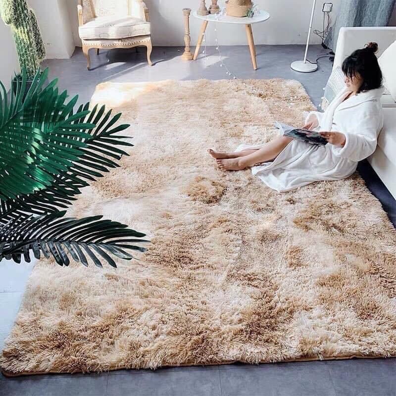 Thảm lông loang cao cấp loại 1 dùng cho phòng khách, phòng ngủ siêu mềm mịn
