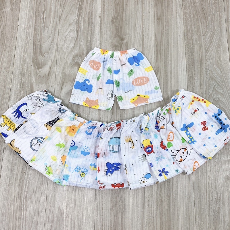 Quần đùi chục cotton giấy cho bé trai bé gái ( set 10quần )