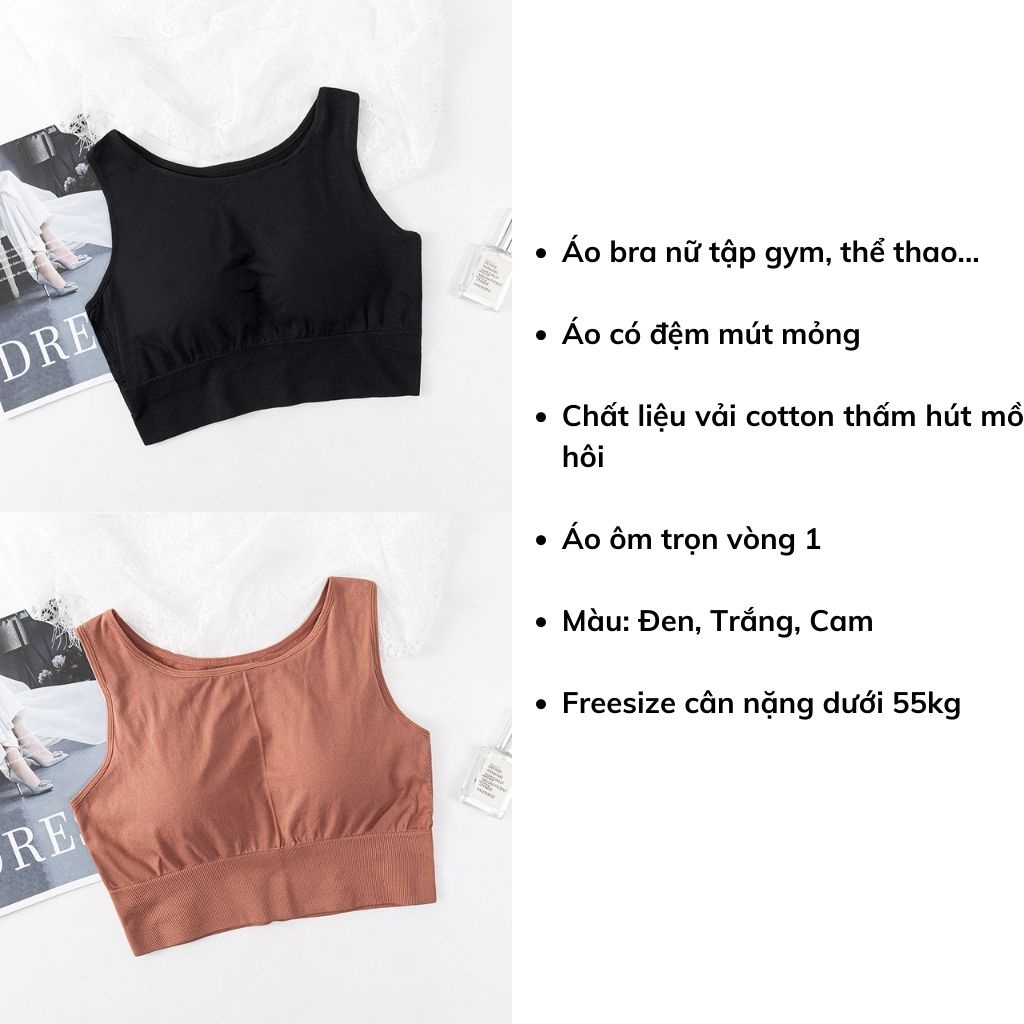Áo bra nữ phong cách croptop tập gym thể thao chất liệu cotton thấm hút mồ hôi đẹp và trẻ chung LANIXA B6666