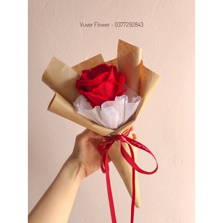 Bó hoa ốc quế 1 bông luạ cao cấp (Mẫu mới) - Tặng thiệp