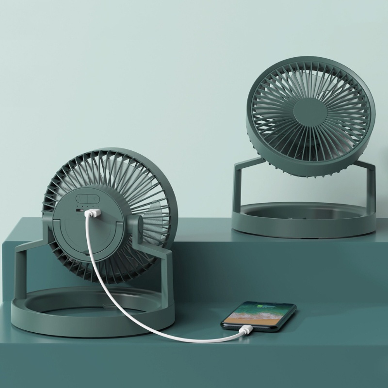 Quạt Cắm Trại 8000mah 3 Tốc Độ Kèm Đèn Led Và Sạc Usb Tiện Dụng