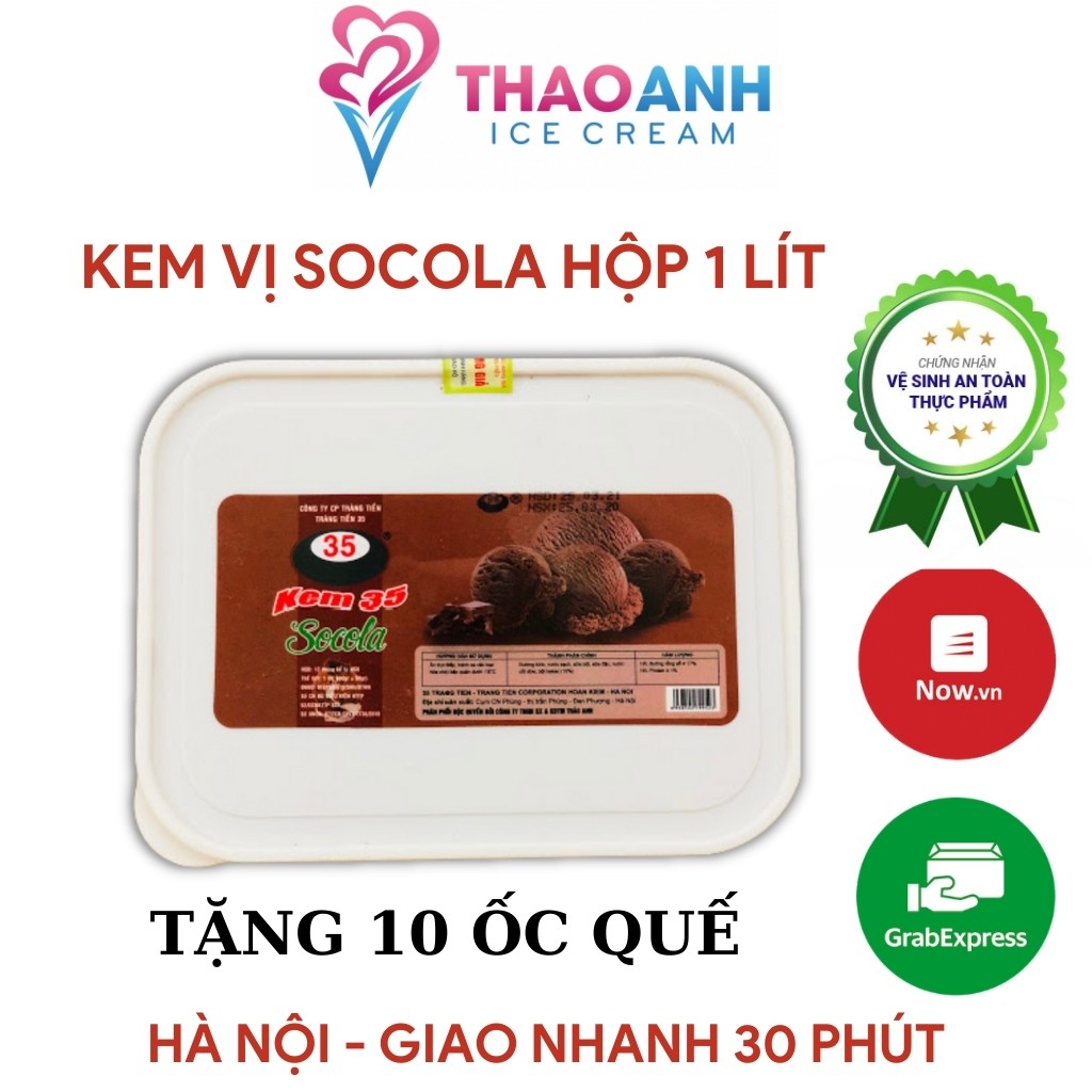 Kem Tràng Tiền 35, kem hộp vị Socola hộp 1lít  [Hà Nội - Giao nhanh 30 phút Nowship & Grab] - Thảo A