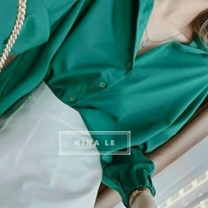 Set áo sơ mi dài tay kèm quần đùi gải váy phong cách công sở đi làm đi chơi cực đẹp