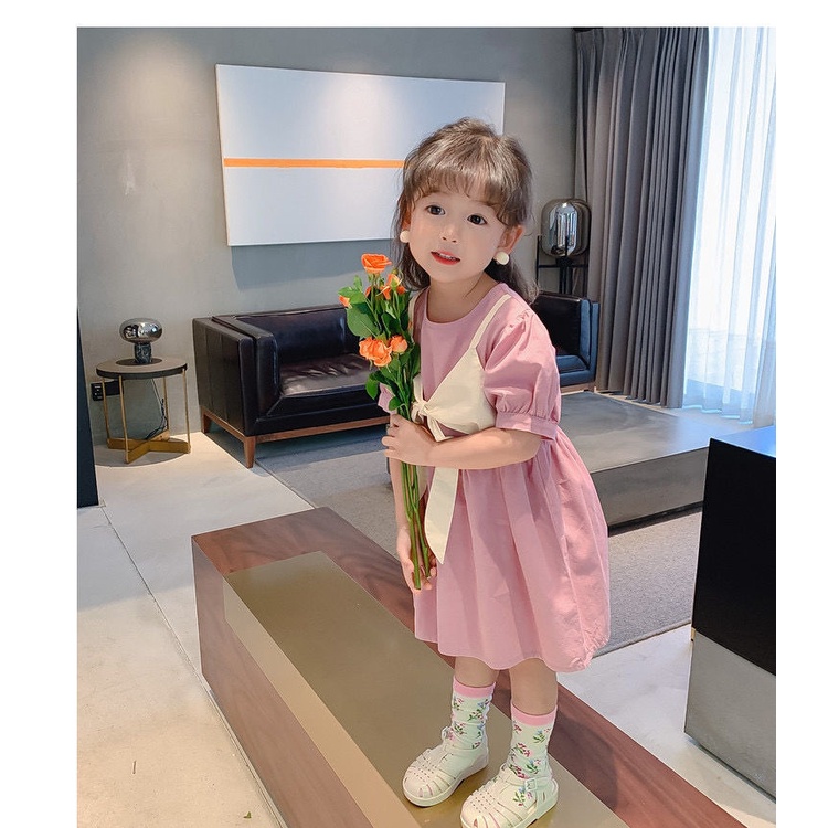 Đầm Công Chúa Tay Phồng Giả Hai Mảnh Thời Trang Mùa Hè Mới Cho Bé Gái 8s09