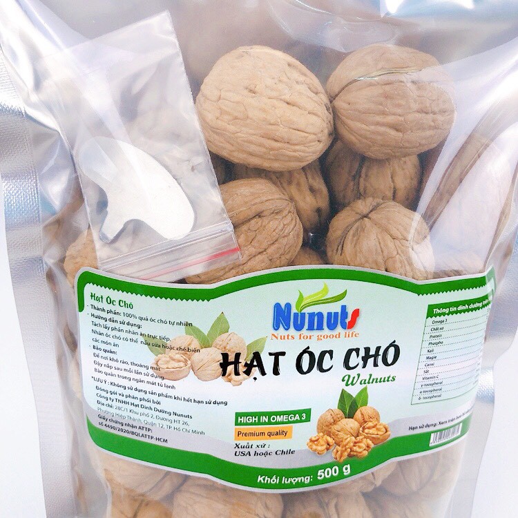 500g Hạt óc chó CÒN VỎ Mỹ (VÀNG), tặng kèm khạy tách vỏ Nunuts, hạt óc chó hữu cơ tốt cho bà bầu.