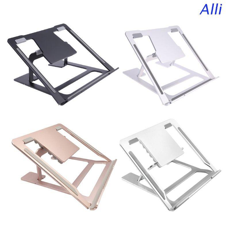 Alli 6 Angle Adjustable Laptop Stand Ventilated Portable Ergonomic Notebook Riser Anti-Slip Aluminum Alloy Mount for Desktop MacBook Notebook Tablet Accessories
