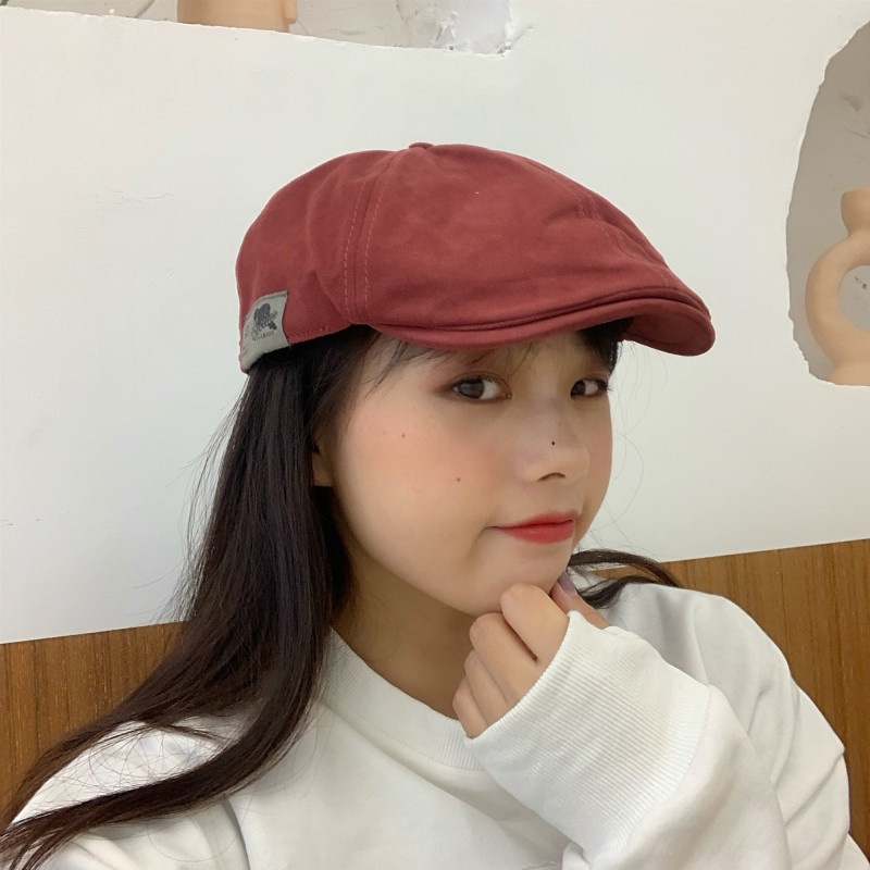 1 mũ beret màu trơn thời trang unisex