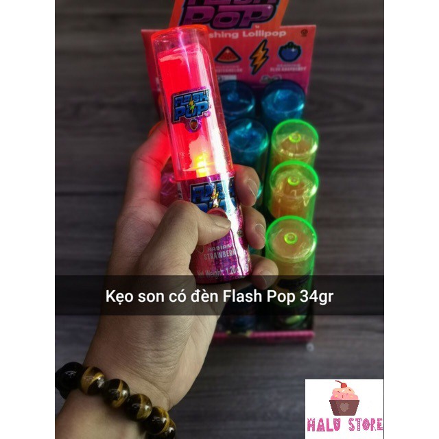 [SIÊU HOT] Kẹo Son Flash Pop loại to Có đèn phát sáng Mỹ 34g