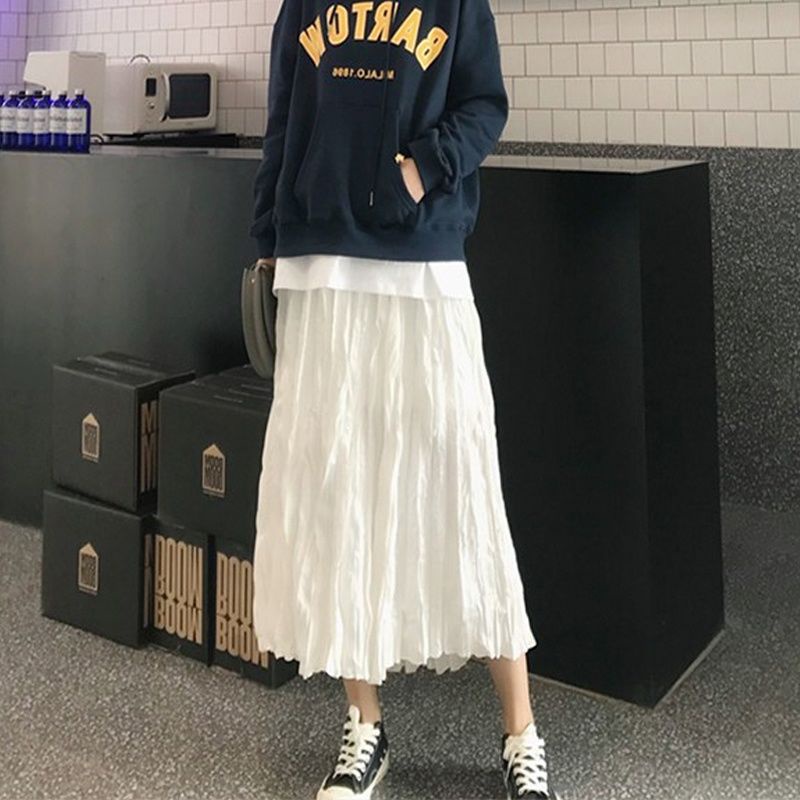 Chân Váy Xếp Ly Lưng Cao Màu Trắng Thời Trang 2022 Mới Lạ Cho Nữ
