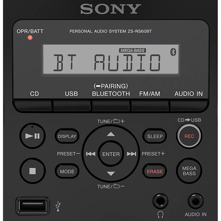Máy Cassette Sony ZS-RS60BT CD Boombox Có Bluetooth - Hàng Chính Hãng