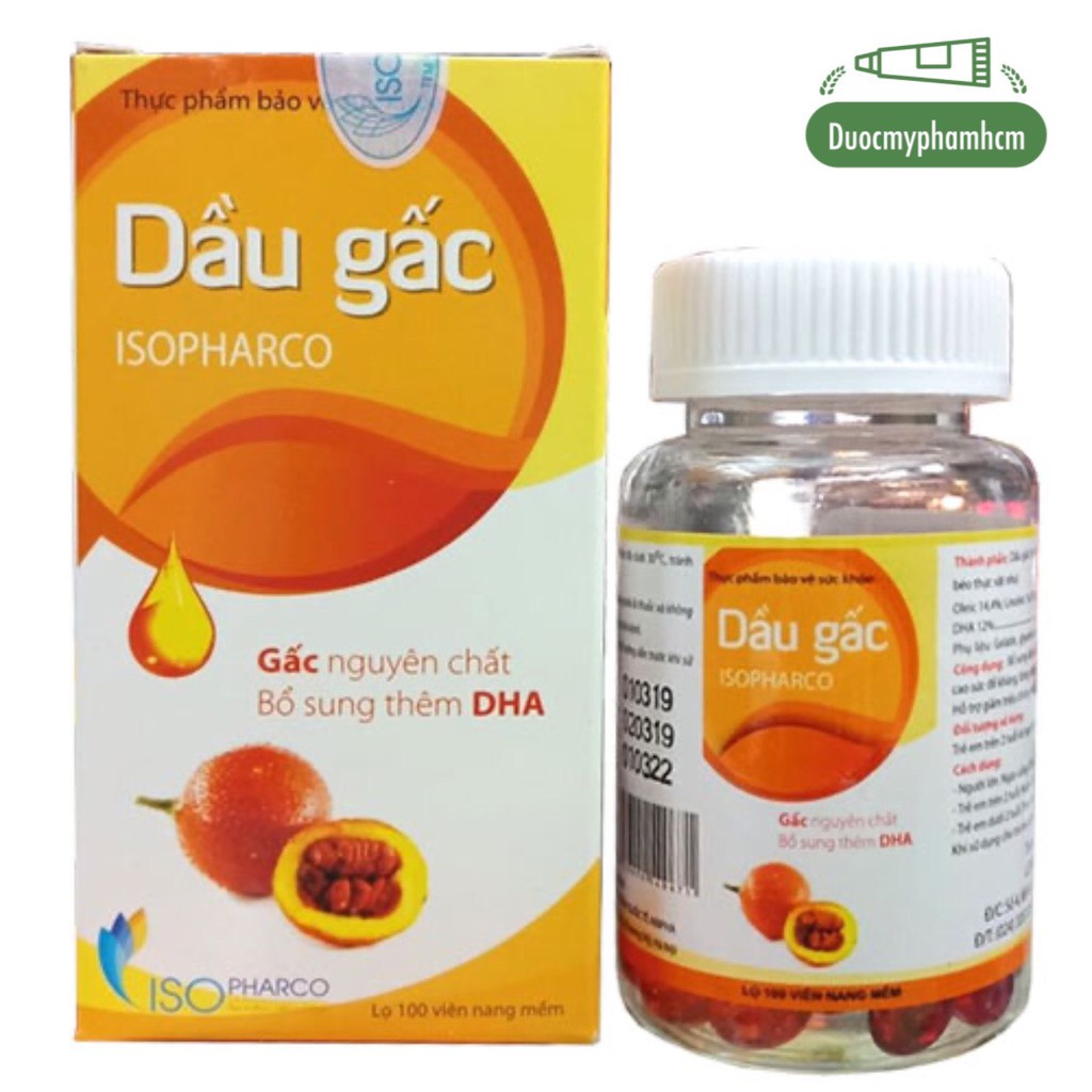 DẦU GẤC ISOPHARCO – GẤC NGUYÊN CHẤT BỔ SUNG THÊM DHA, HỖ TRỢ GIẢM LÃO HÓA ,NÂNG CAO SỨC ĐỀ KHÁNG | Thế Giới Skin Care