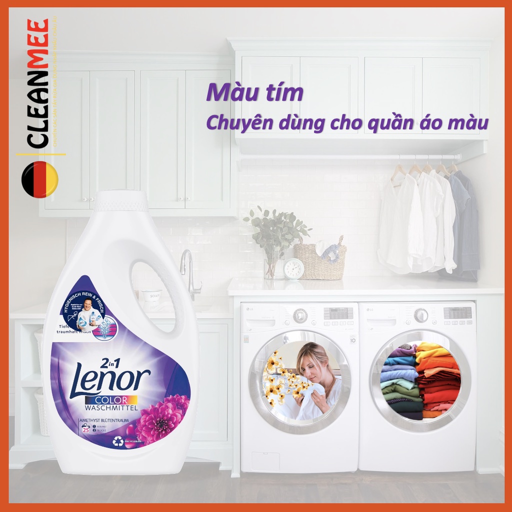 Nước Giặt Xả Lenor Đậm Đặc 2 Trong 1 Giúp Làm Sạch Vết Bẩn Giữ Màu Cho Quần Áo Chai 1,4 Lít