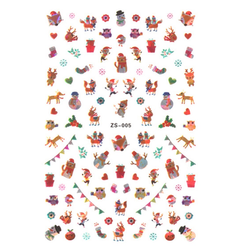 Sticker Dán Móng Tự Dính Họa Tiết Giáng Sinh Nhiều Màu Sắc Trang Trí Móng Nghệ Thuật