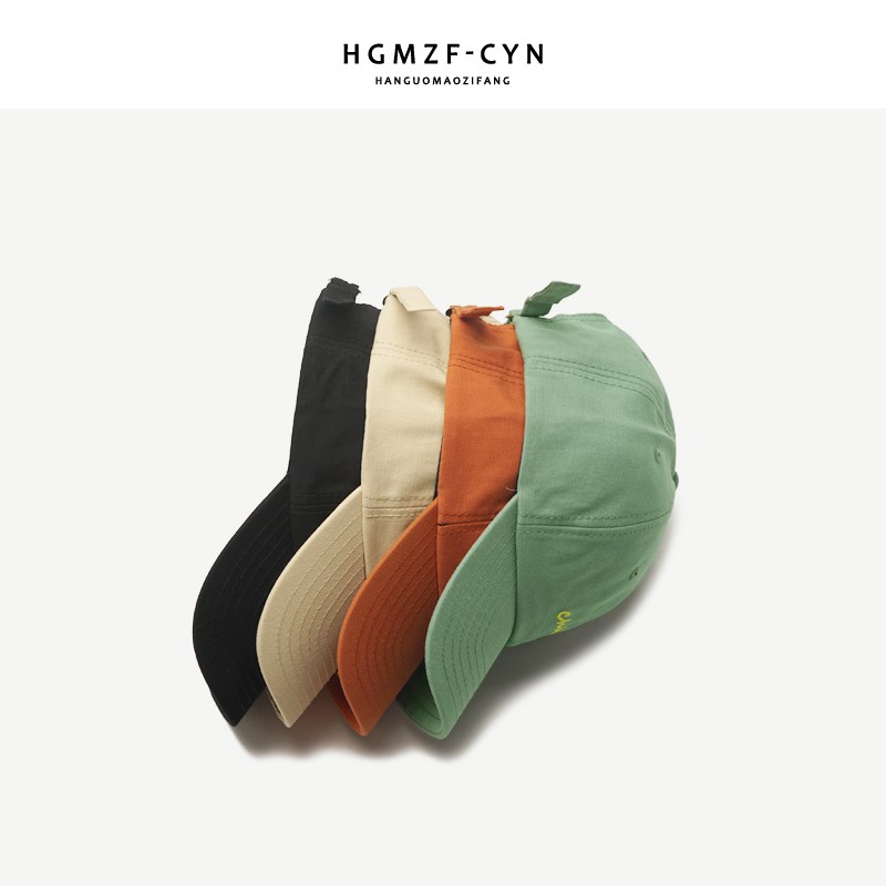 Hats in Korean female spring and summer soft baseball caps male top Korean fashion letters embroidery cap caps curved brim brim