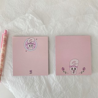 Giấy ghi chú màu hồng hình chú thỏ dễ thương đáng yêu