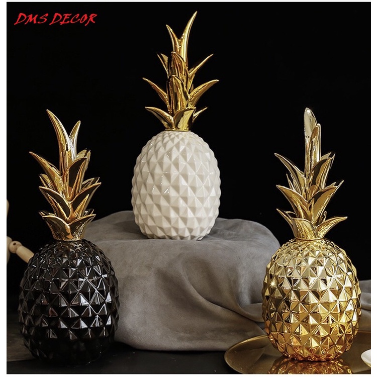 Mô hình quả dứa bằng Sứ trang trí, decor phòng khách, nhà cửa