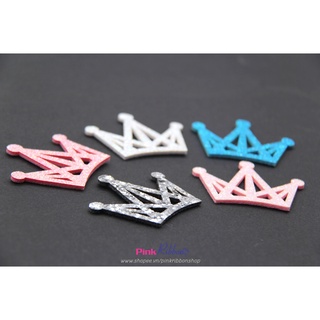*[Set 2 cái] Vương miện nhũ 6cm - phụ kiện thời trang, gắn lên phụ kiện tóc, làm phụ kiện nơ bờm kẹp tóc, DIY