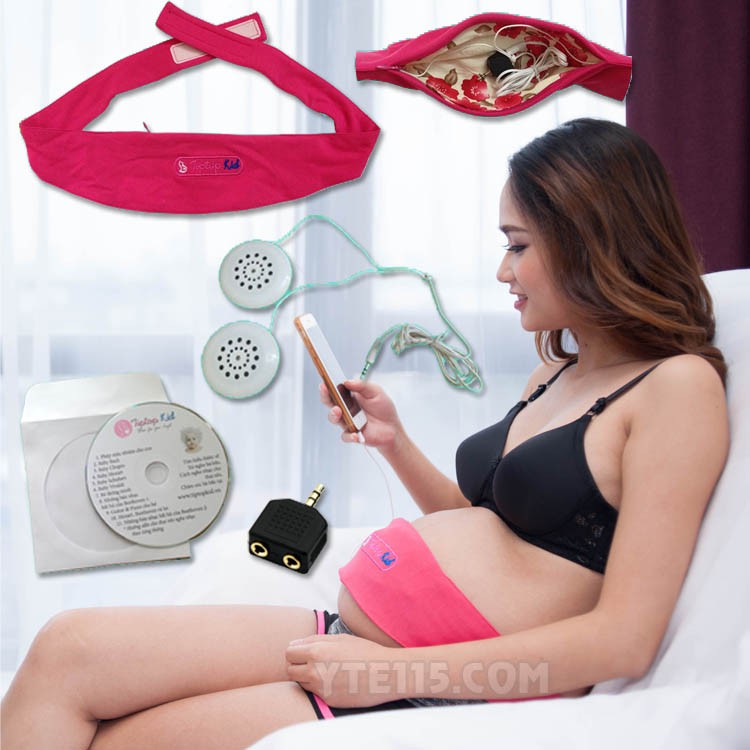 TAI NGHE BÀ BẦU TIPTOP KID MUSIC MÀU HỒNG - TẶNG DÂY NỐI DÀI VÒNG BỤNG - YTE115.COM ĐẠI LÝ CHÍNH THỨC TIP TOP KID