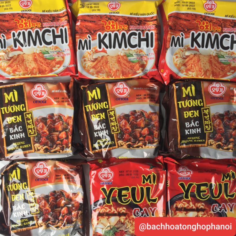 Mì kim chi, tương đen, yeul cay Ottogi Hàn Quốc gói  thơm ngon trọn vị