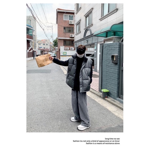 Áo phao gile cổ cao unisex