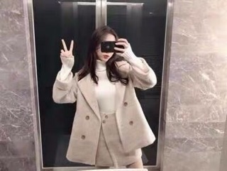 Sét áo khoác + chân váy dạ (sẵn xl)
