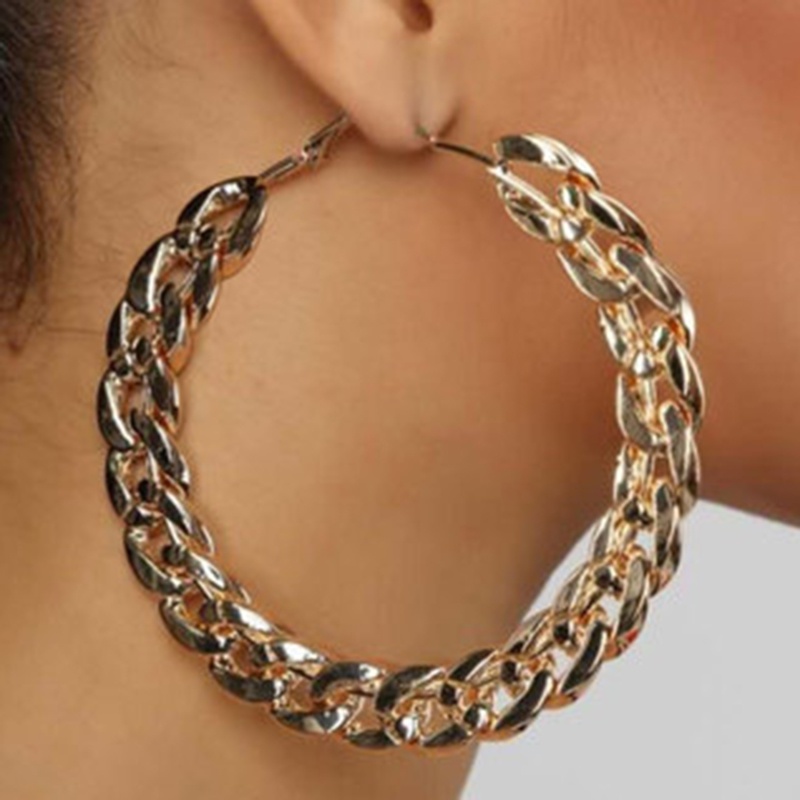 Đôi Bông Tai Khuyên Tròn Lớn Thời Trang Cho Nữ