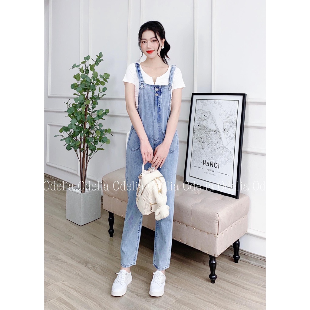 Yếm jeans nữ Odelia dáng trơn basic - Y5859