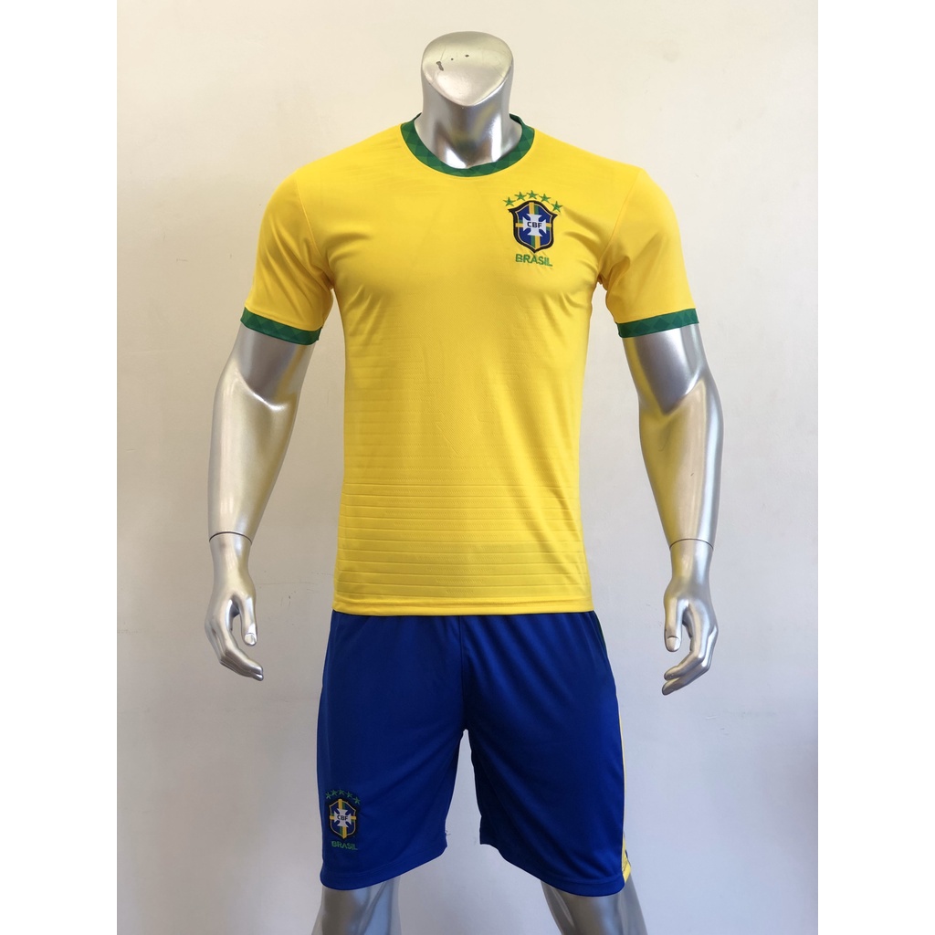 Bộ quần ĐỘI TUYỂN BRAZIL màu VÀNG Tay Ngắn mới 2020-2021Jersey