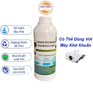 Dung dịch khử khuẩn Nanomax(1 lít) Khử mùi, Diệt khuẩn, loại trừ ẩm mốc dùng cho máy khử khuẩn Nano Bạc