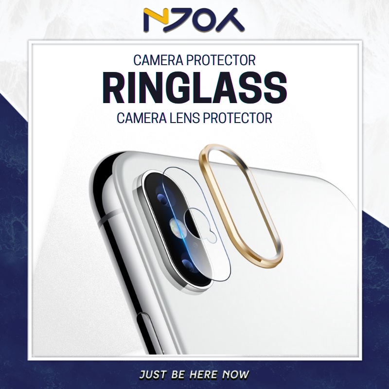 Bộ Kính Cường Lực Camera Iphone Ringlass Viền Nhôm Cao Cấp Cho Iphone X Xs Max