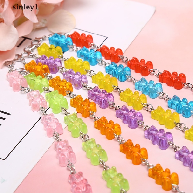 1 Vòng Tay Mặt Gấu Nhựa Resin Màu Kẹo Dễ Thương Thời Trang Làm Quà Tặng Cho Bạn Gái/ Bạn Bè