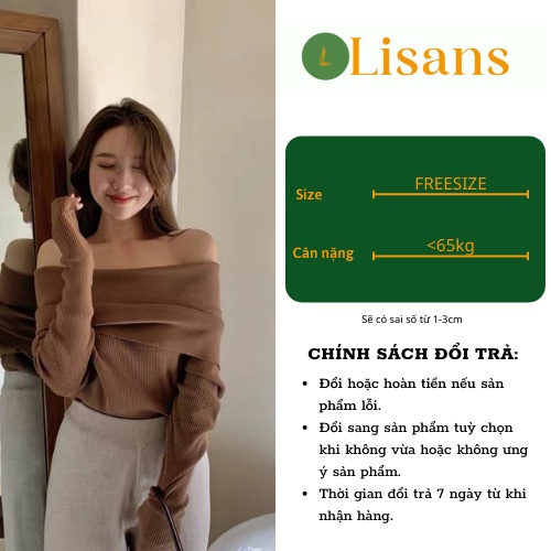 Áo len nữ dài tay Hàn Quốc đẹp trễ vai quyến rũ ALN006