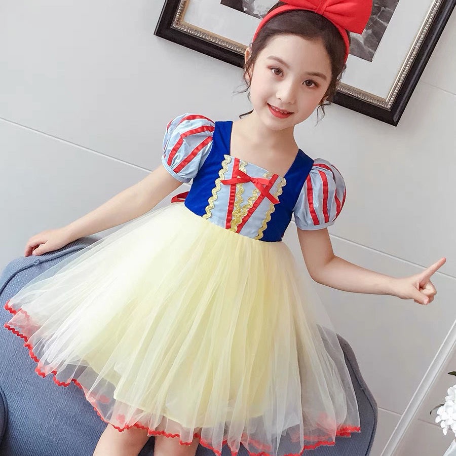 Đầm Công Chúa Bạch Tuyết Thời Trang Mùa Hè Phong Cách Mới Cho Bé Gái