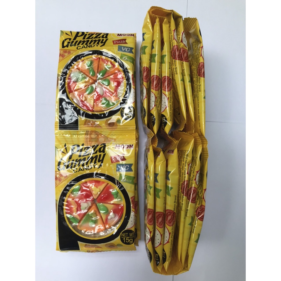 Kẹo Dẻo Pizza Moon Gummy Candy Pizza (Dây 12 gói x 15g)