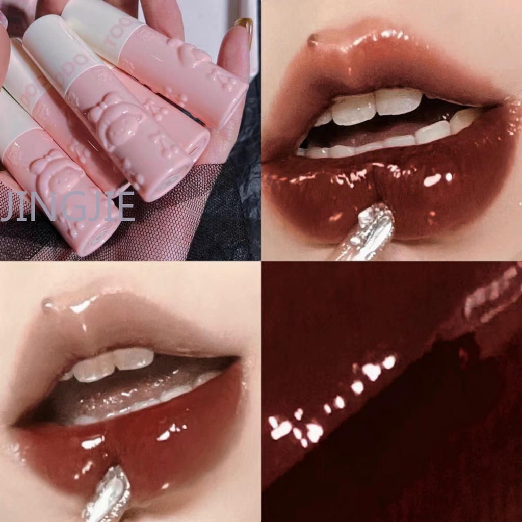 Son Môi Bóng Dưỡng Ẩm Thiết Kế Vỏ Khắc Hình Quả Cherry Dễ Thương