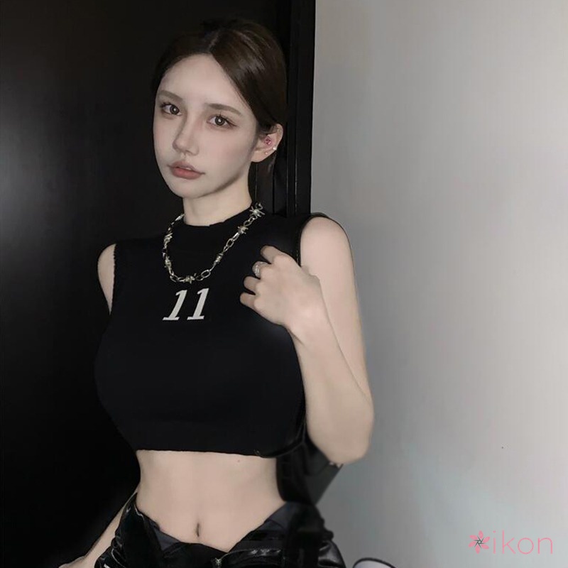 Áo Croptop Dệt Kim Không Tay Ôm Dáng In Chữ Hương Thơm Thời Trang Cho Nữ