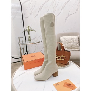Boot nữ cao da thật thời trang cao cấp Hermes phong cách sang trẻ trung, sang trọng