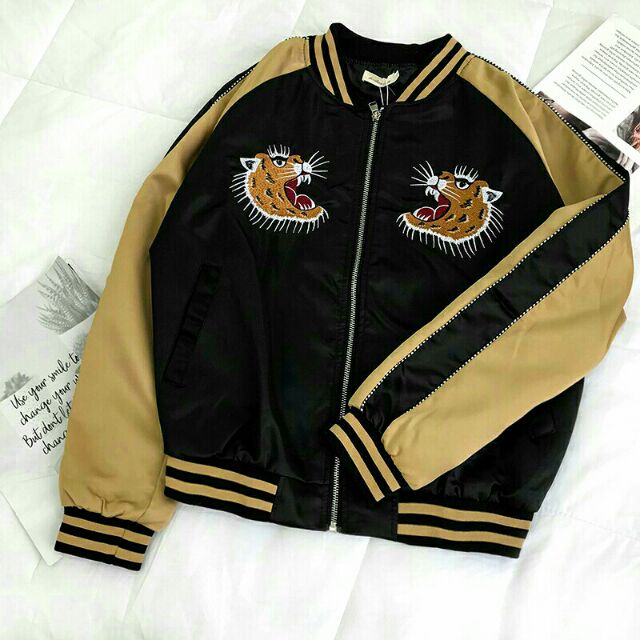 Áo khoác bomber thêu hổ Ulzzang cực chất