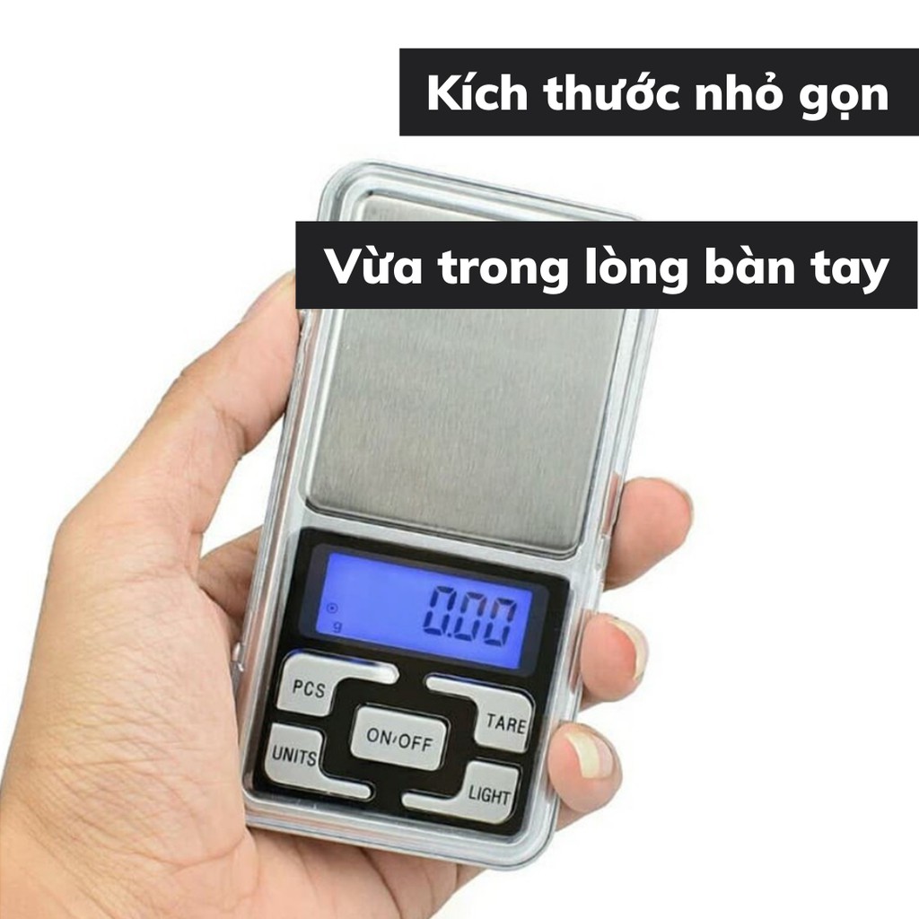 Cân tiểu ly điện tử mini trang sức pocket 0,01g - 200g bỏ túi nhà bếp siêu chính xác gọn nhẹ mang đi du lịch văn phòng