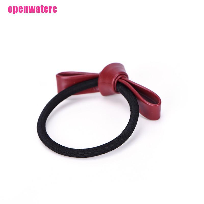 Dây Buộc Tóc Cao Su Co Giãn Bọc Da Phối Nơ Thời Trang Cho Nữ