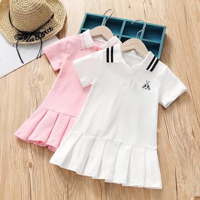 Váy Polo dài tay, ngắn tay bé gái