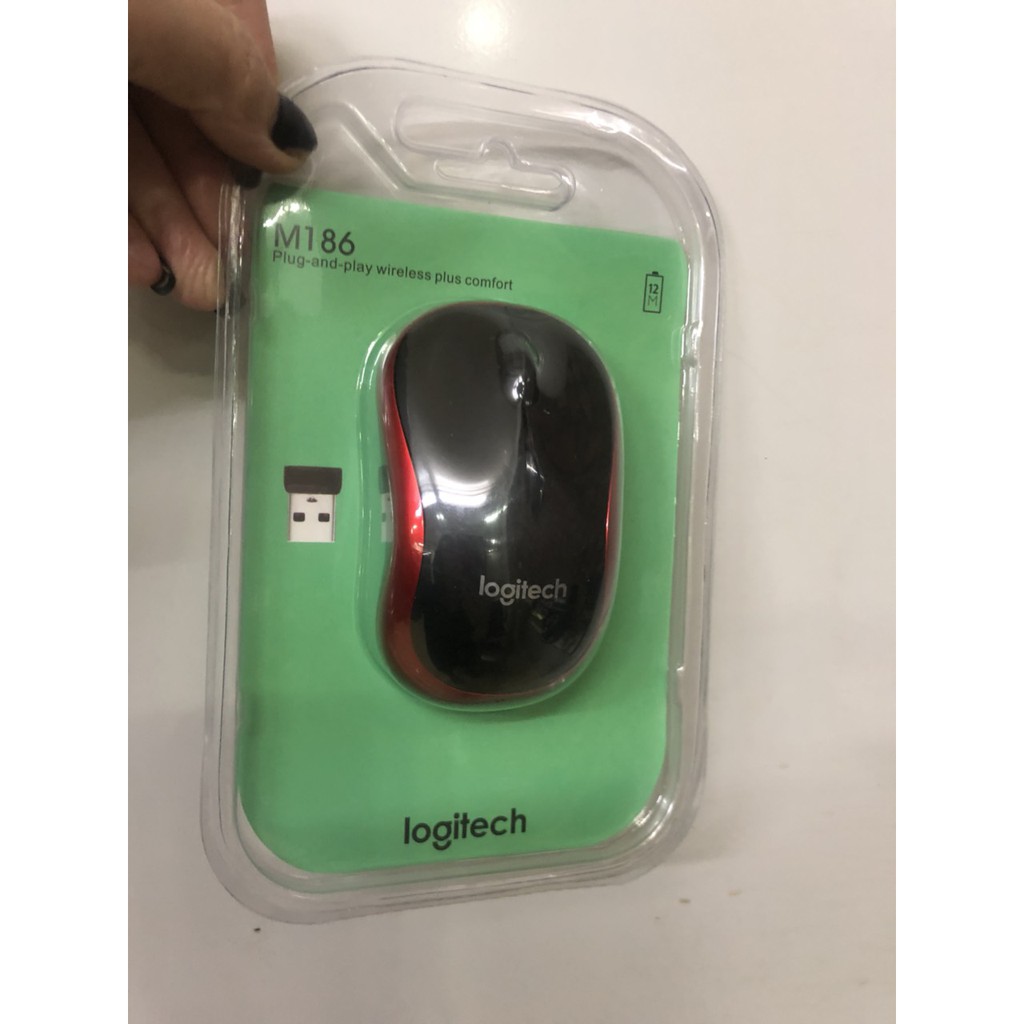 Chuôt Vi Tính Chính Hãng Logitech M186 Không Dây