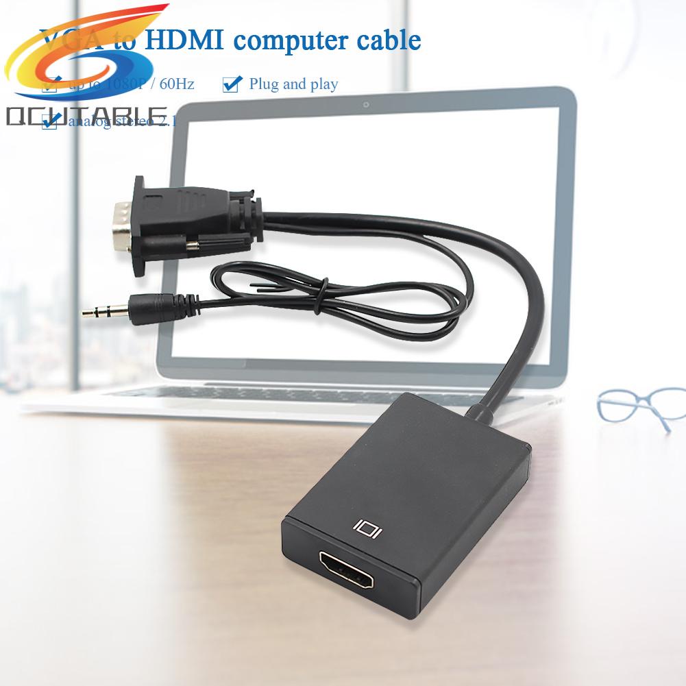 Cáp chuyển đổi VGA sang HDMI-compatible với jack 3.5mm