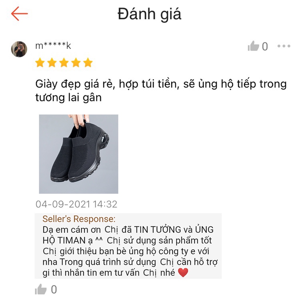 Giày thể thao nữ 4cm TIMAN SZ02 tôn dáng tăng chiều cao khoe chân bảo hành 1 năm