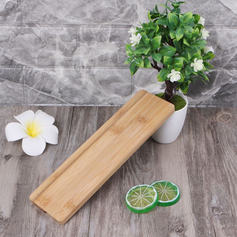 Giá đỡ chậu cây hình chữ nhật bằng gỗ tre đơn giản trang trí nhà cửa / ban công