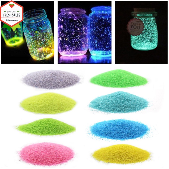 Bột Huỳnh Quang 50g Phát Sáng Trong Bóng Tối Độc Đáo Trang Trí Chai Điều Ước