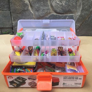 [SIÊU SALE] Hộp đựng phụ kiện câu cá 18x30x14cm - Hộp đựng dụng cụ câu cá 2 ngăn - hộp đựng đồ câu cá